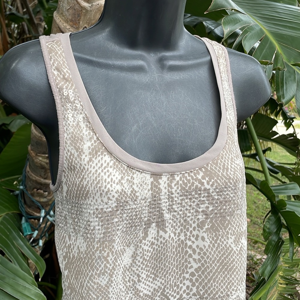 Express snake, print, sequin tank top